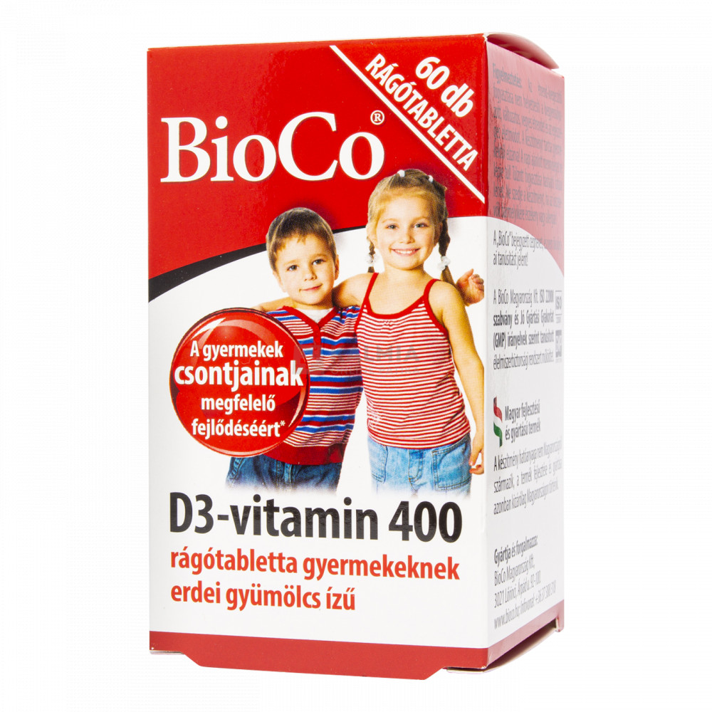BioCo D3-vitamin 400 gyermek rágótabletta 60 db