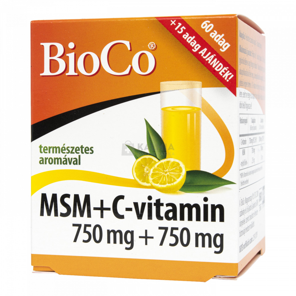 BioCo Msm 750 mg + C-vitamin 750 mg italpor 75 tasak