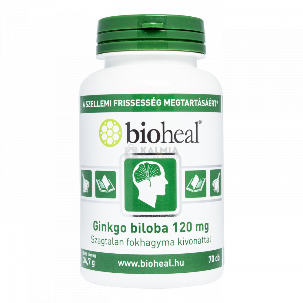Bioheal Ginkgo Biloba 120 mg kapszula szagtalan fokhagyma kivonattal 70 db