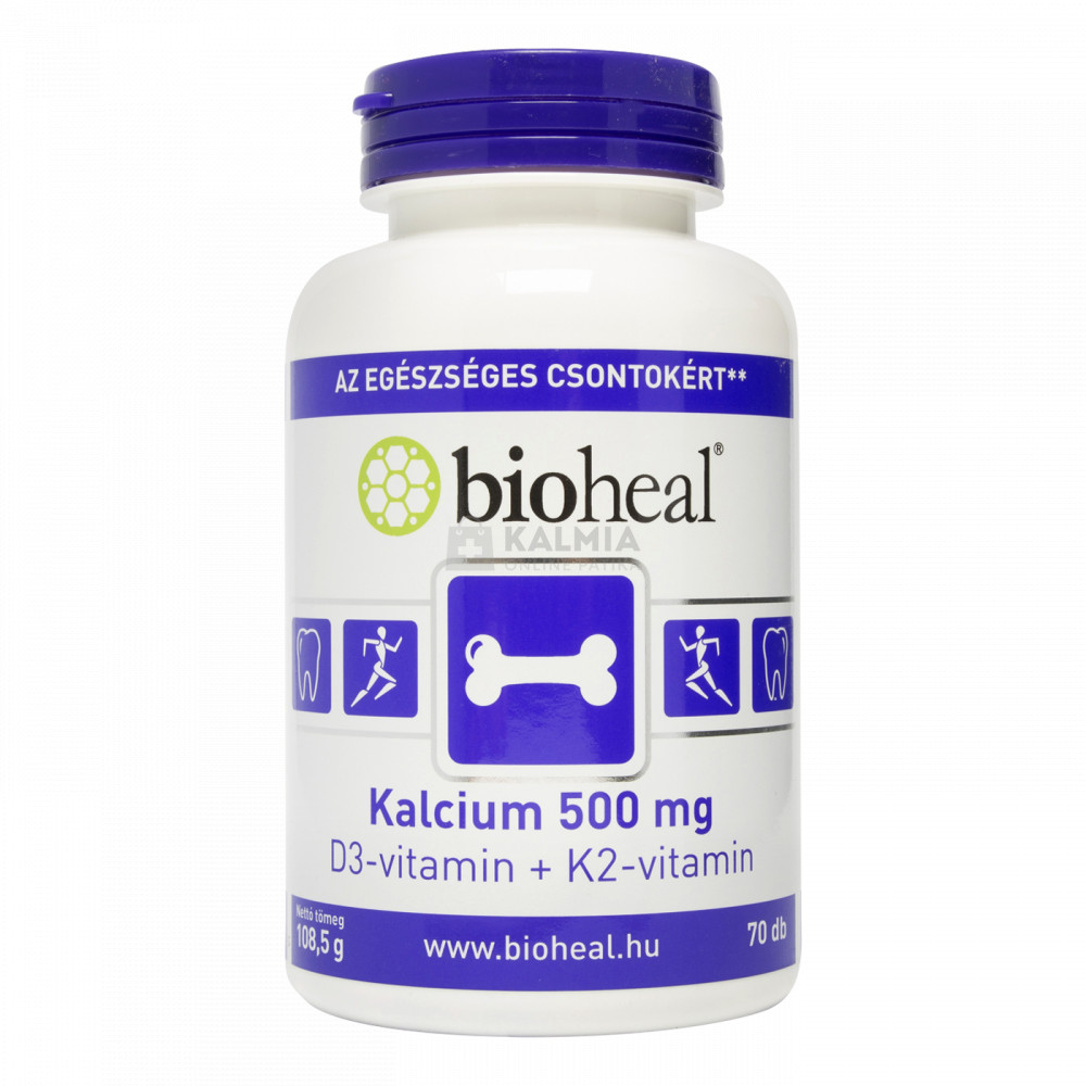 Bioheal Kalcium 500 mg +D3-vitamin +K2-vitamin filmtabletta 70 db