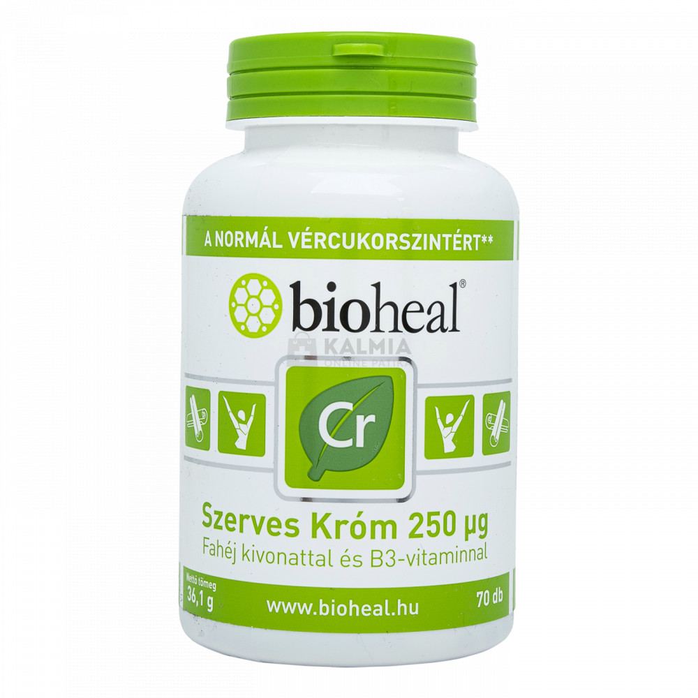 Bioheal szerves természetes króm tabletta 250 mcg 70 db