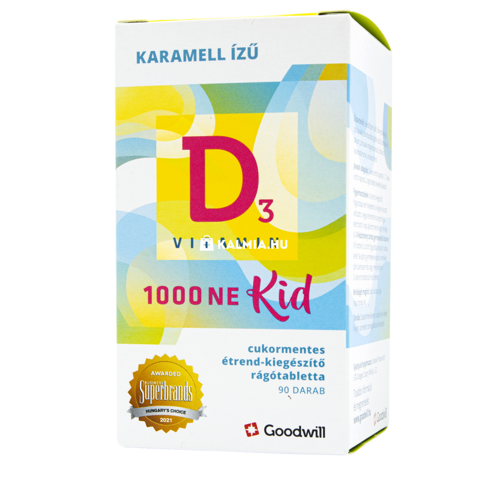 Goodwill D3-vitamin Kid 1000 NE rágótabletta 90 db
