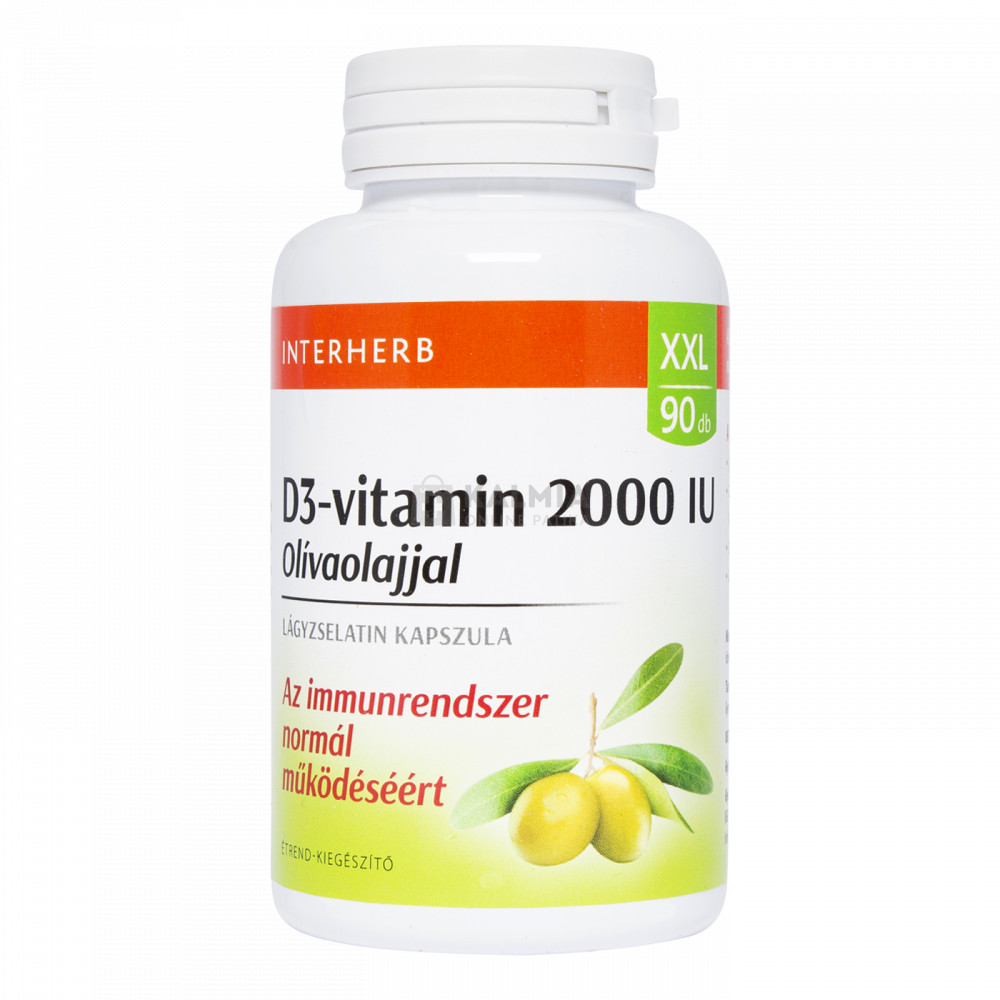 Interherb XXL D3-vitamin olivaolajjal kapszula 90 db