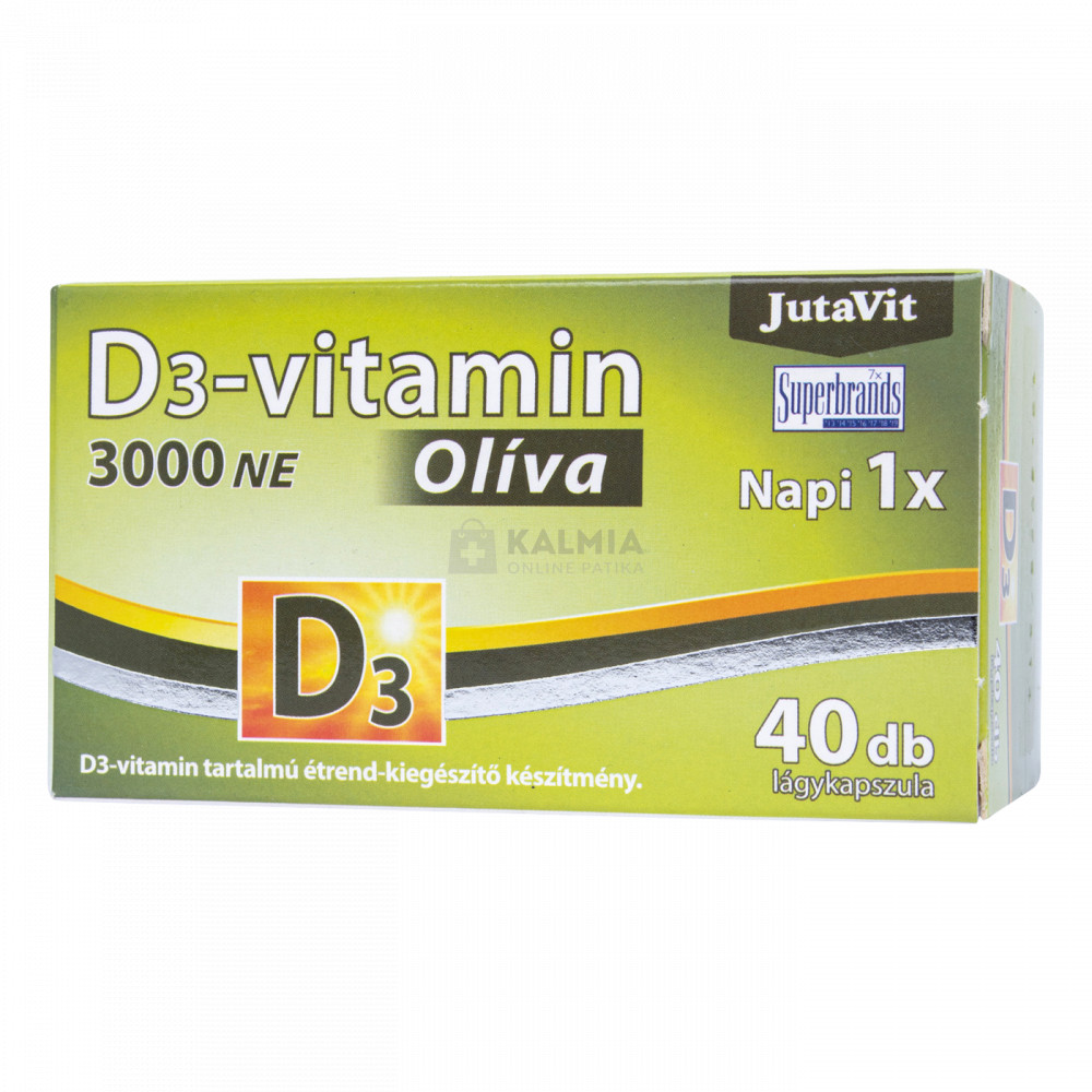 JutaVit D3-vitamin 3000 NE olíva lágykapszula 40 db