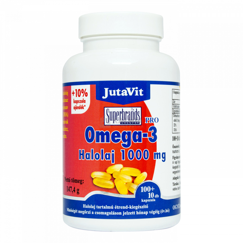 JutaVit Omega-3 Halol 1000 mg kapszula 100+10 db