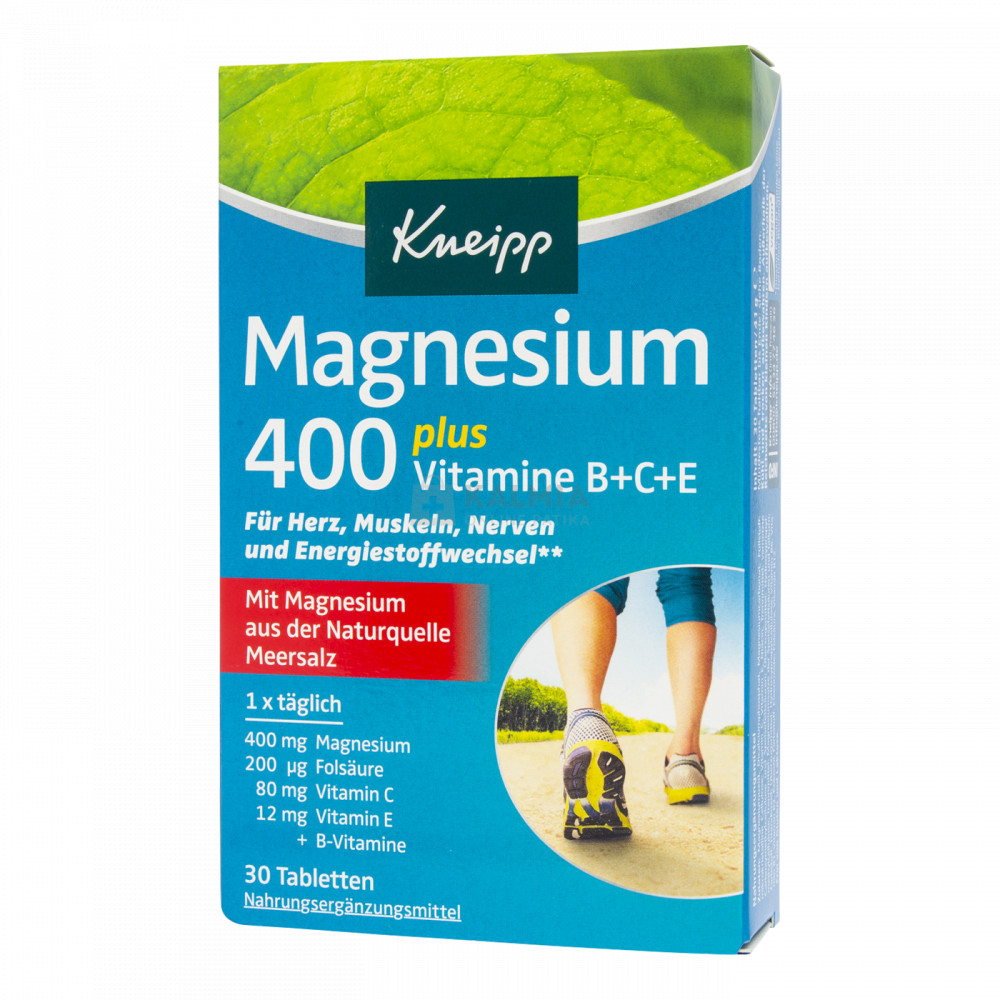 Kneipp Magnézium 400 plusz B+C+E vitaminokkal és folsavval tabletta 30 db
