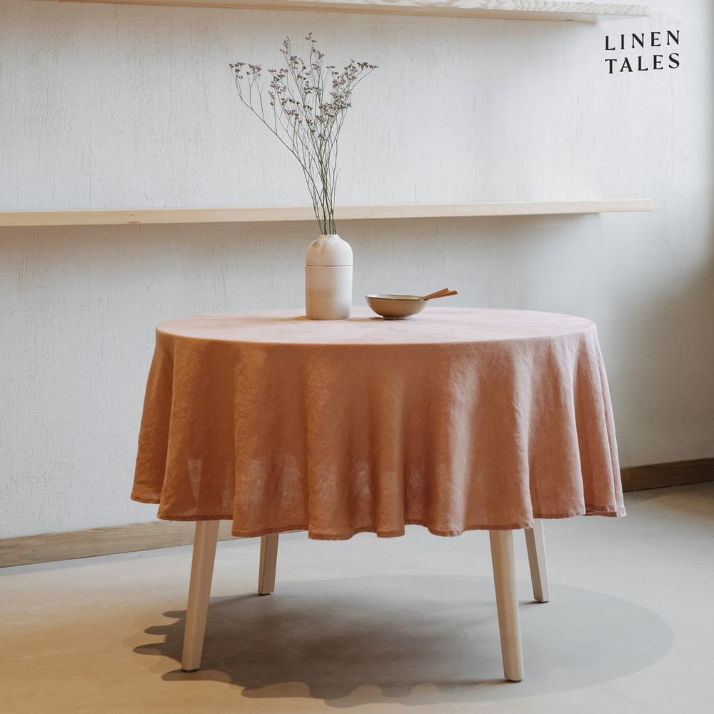 Len asztalterítő ø 230 cm – Linen Tales
