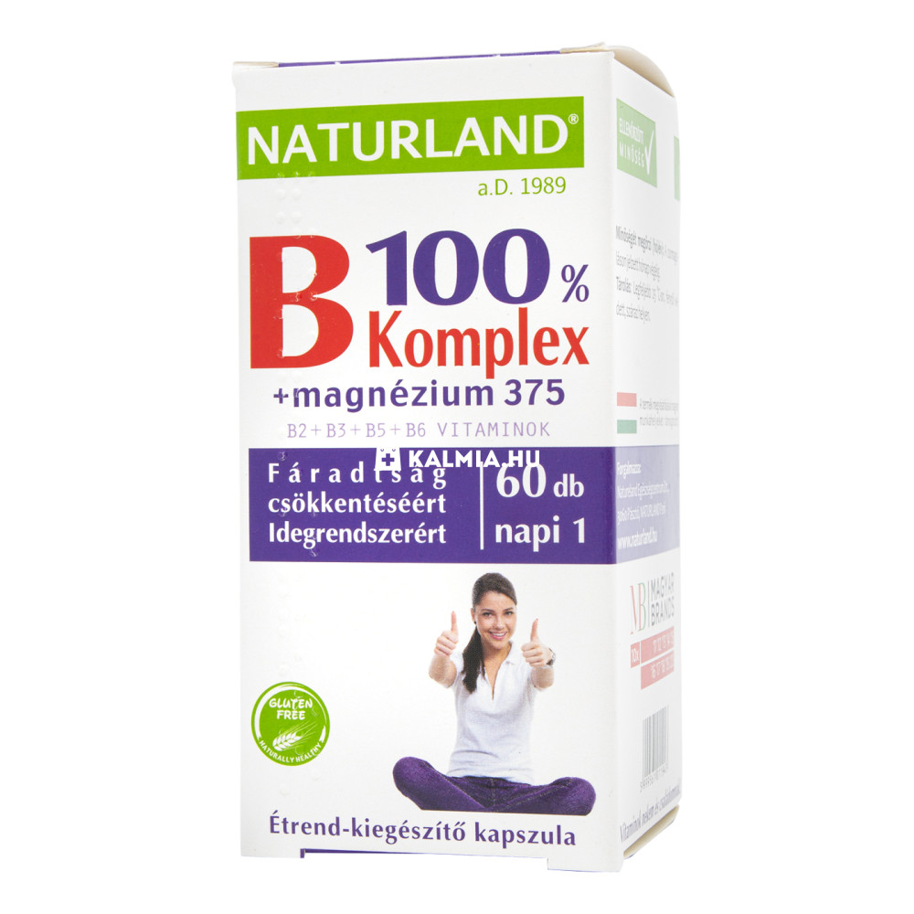 Naturland B 100 % komplex + magnézium 375 mg kapszula 60 db