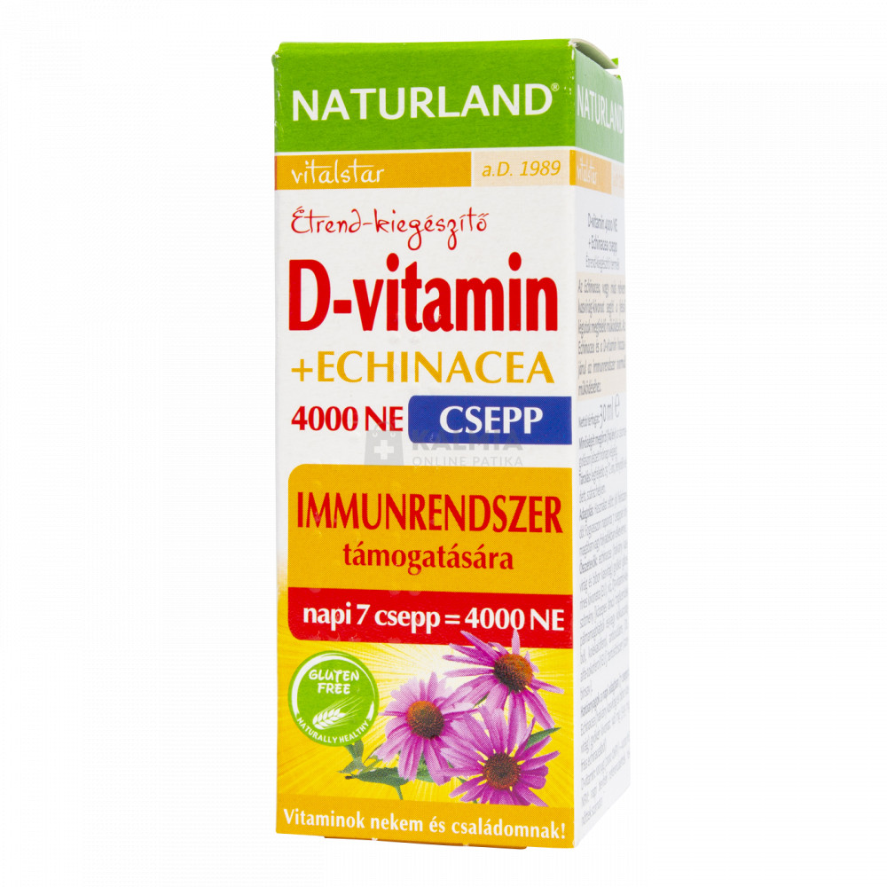 Naturland D-vitamin 4000 NE +Echinacea étrend-kiegészítő csepp 30 ml