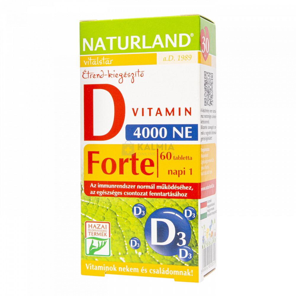 Naturland D Vitamin Forte tabletta 60 db
