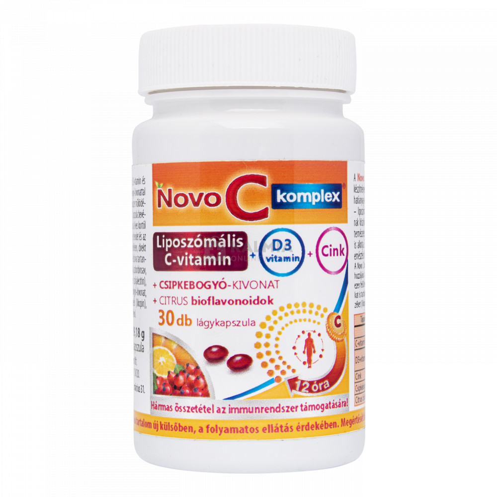 Novo C Komplex liposzómás C-vitamin +D3-vitamin +Cink kapszula 30 db