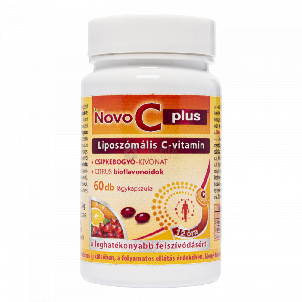 Novo C Plus Liposzómális C-vitamin csipkebogyó kivonattal lágykapszula 60 db