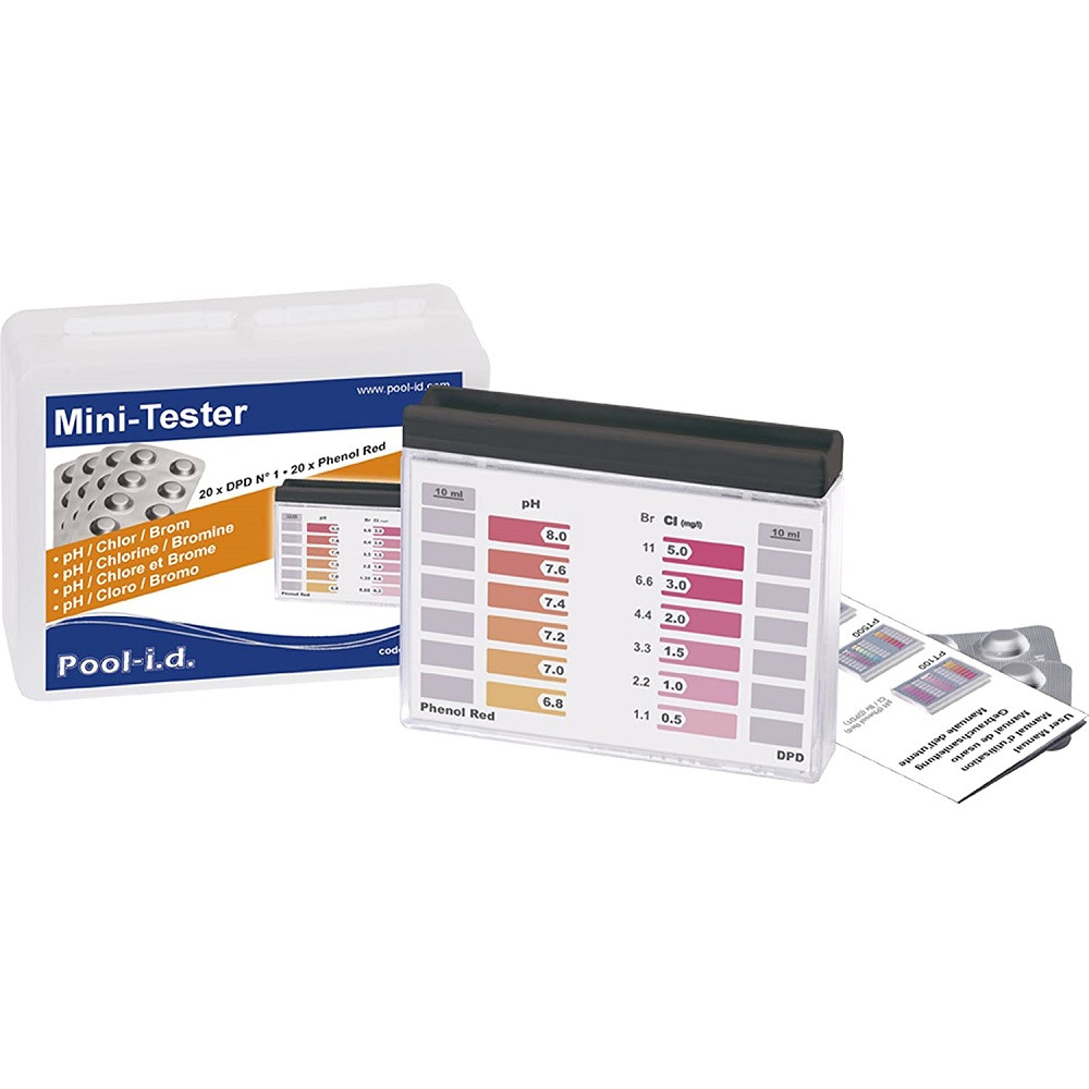 PoolTester PTM100 Mini vízelemző, tablettás, pH / Cl vagy Br méréséhez