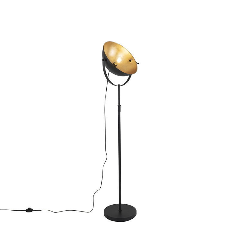 Állólámpa fekete, arannyal 35 cm állítható - Magnax