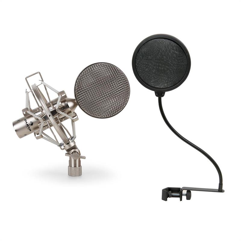 Auna CRM15 szalagmikrofon, ezüst, stúdió, XLR, vintage