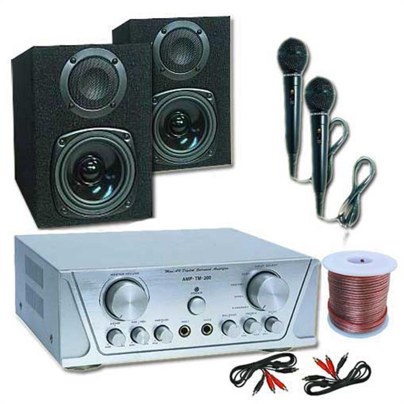 Electronic-Star Hi-fi szett HVA 200 + MC 130 + 2 mikrofon – karaoke