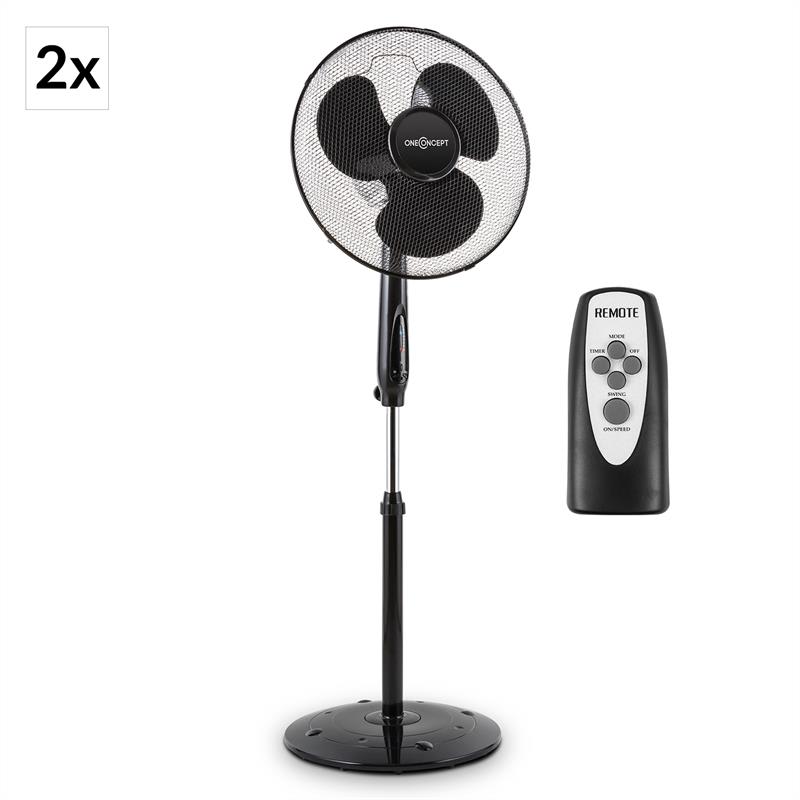 OneConcept Black Blizzard RC 2G álló ventilátor, 41 cm, 50 W, távirányító