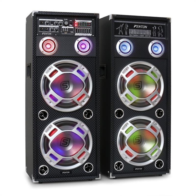 Skytec KA-210 aktív karaoke PA hangfal szett, USB, SD, AUX
