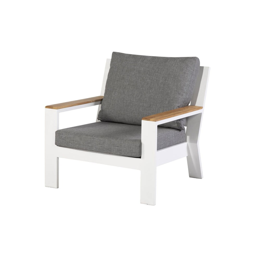 Fehér-szürke fém kerti fotel Valerie – Exotan