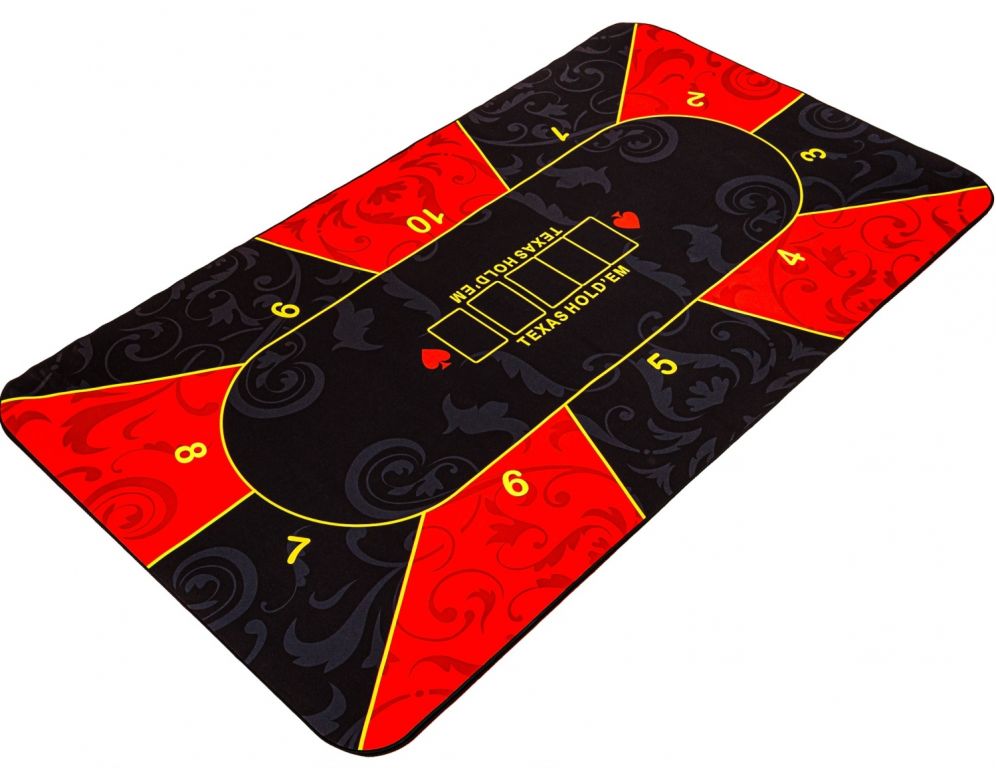 Kihajtható póker asztallap 160 x 80 cm - piros