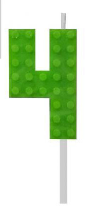 Építőkocka 4-es Green Blocks tortagyertya, számgyertya