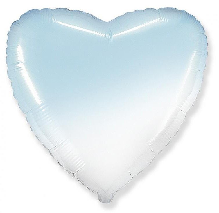Színes White Blue szív fólia lufi 46 cm (WP)