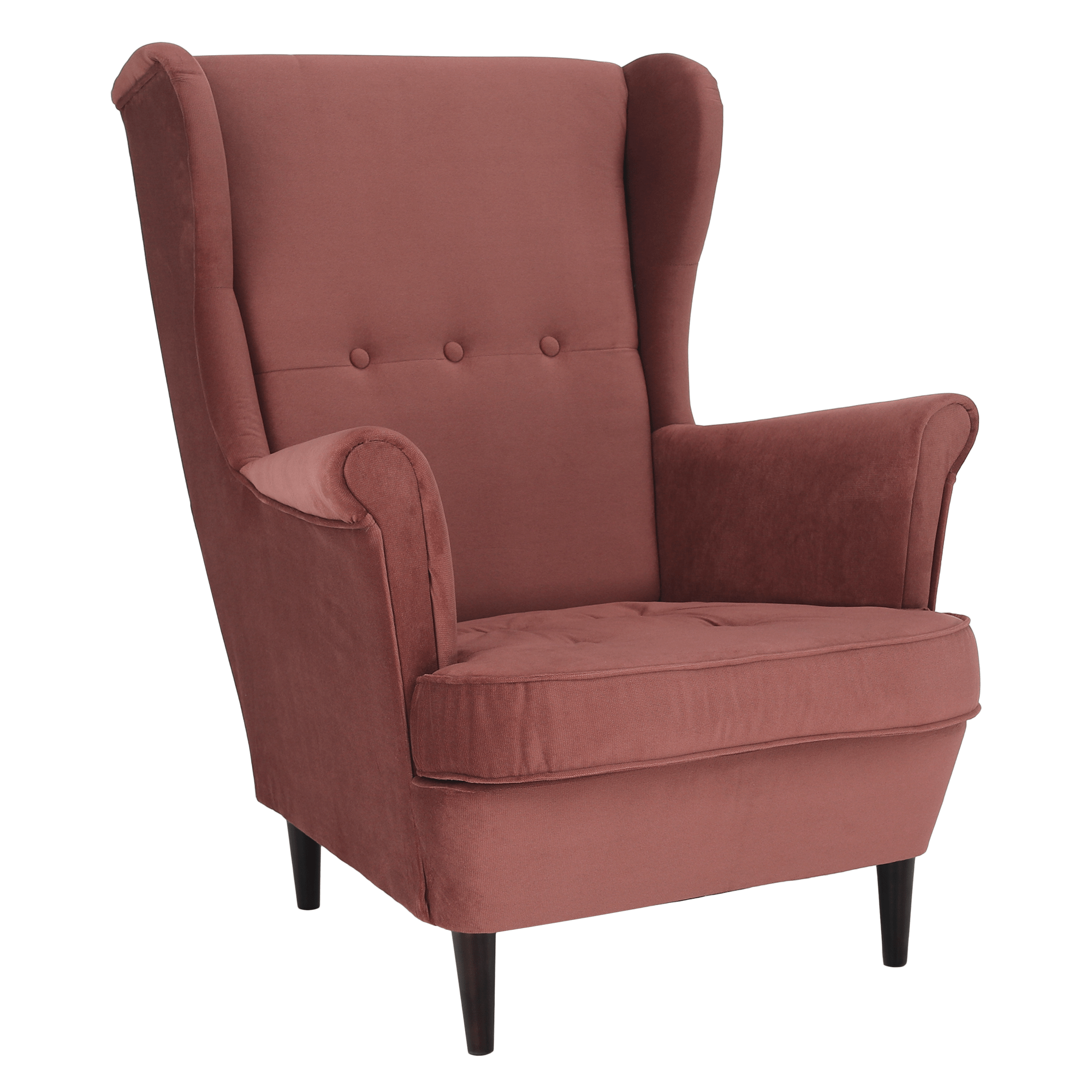 Füles fotel, vén rózsaszín/dió, RUFINO 3 NEW