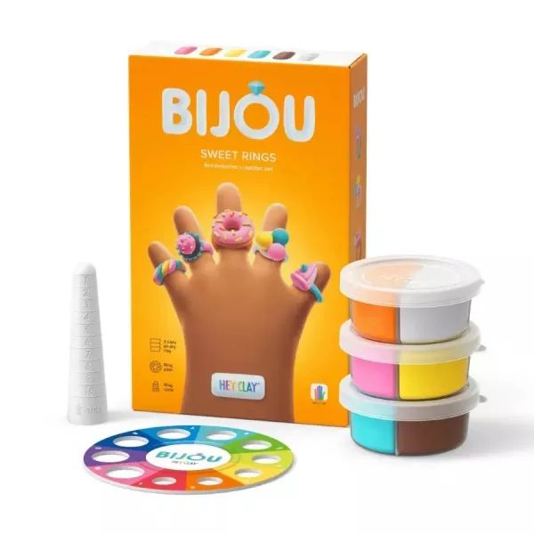Hey Clay: Bijou gyűrű készítő gyurmaszett - Édességek