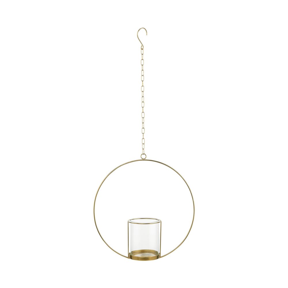 LUNA dekorgyűrű üveg gyertyatartóval, arany Ø 40cm