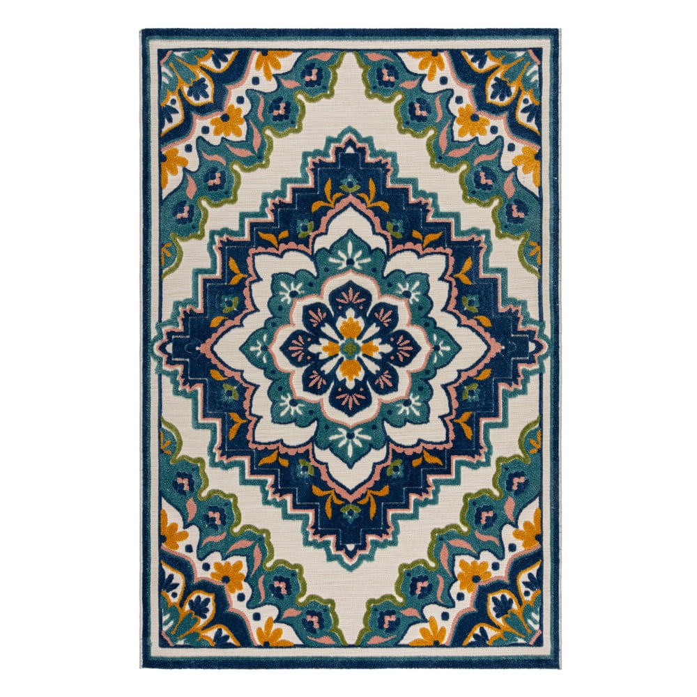 Kék kültéri szőnyeg 120x170 cm Beach Floral – Flair Rugs