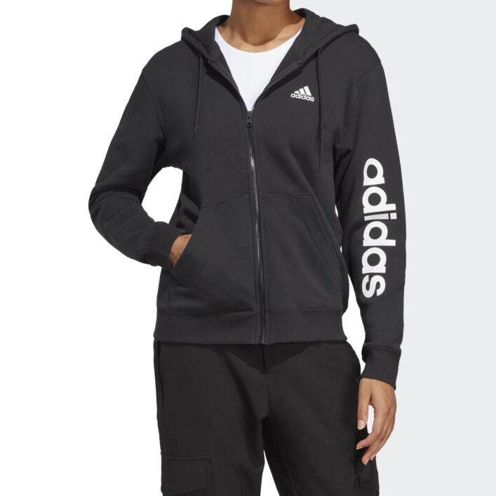 Adidas Essential Linear Logo Full-Zip Női Kapucnos Felső