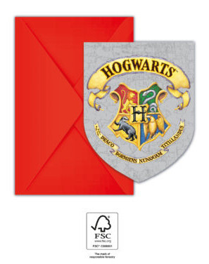 Harry Potter Hogwarts Houses party meghívó 6 db-os FSC