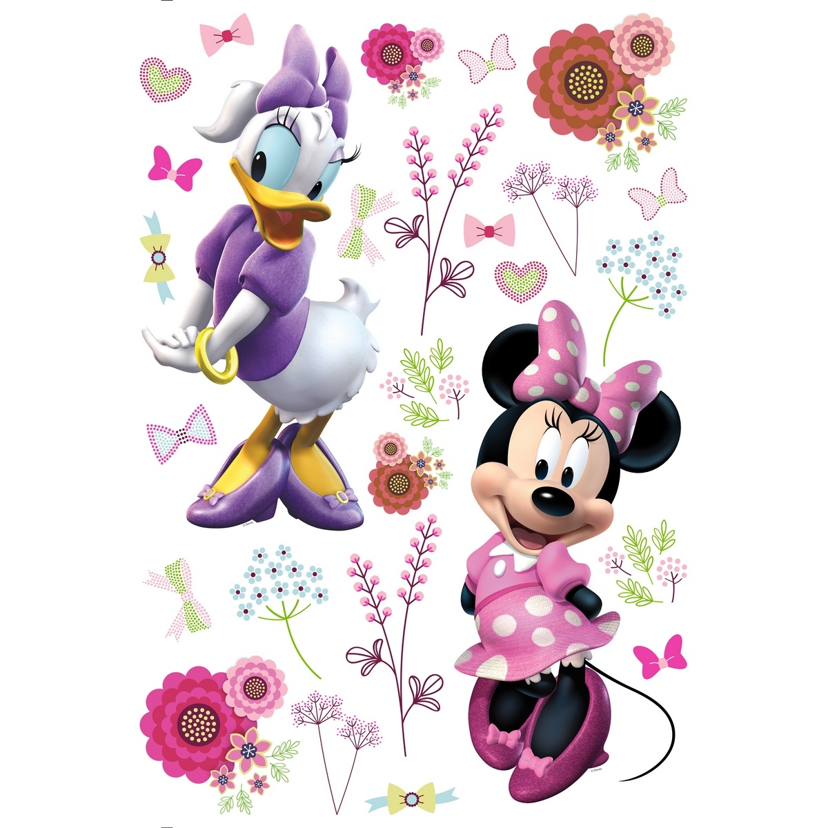 Minnie és Daisy öntapadós matrica 42,5 x 65 cm 