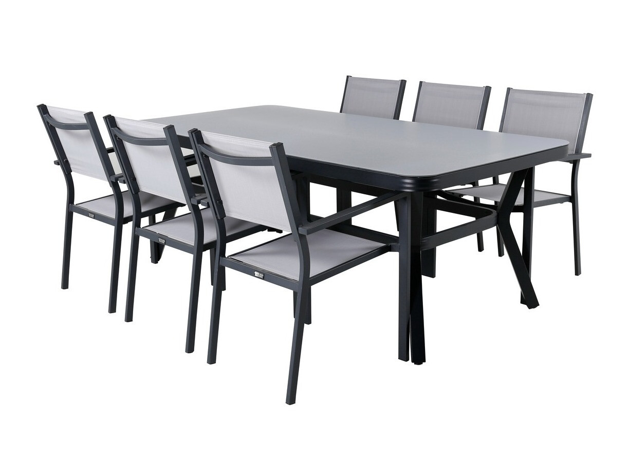 Asztal és szék garnitúra Dallas 2135 (Szürke + Fekete)