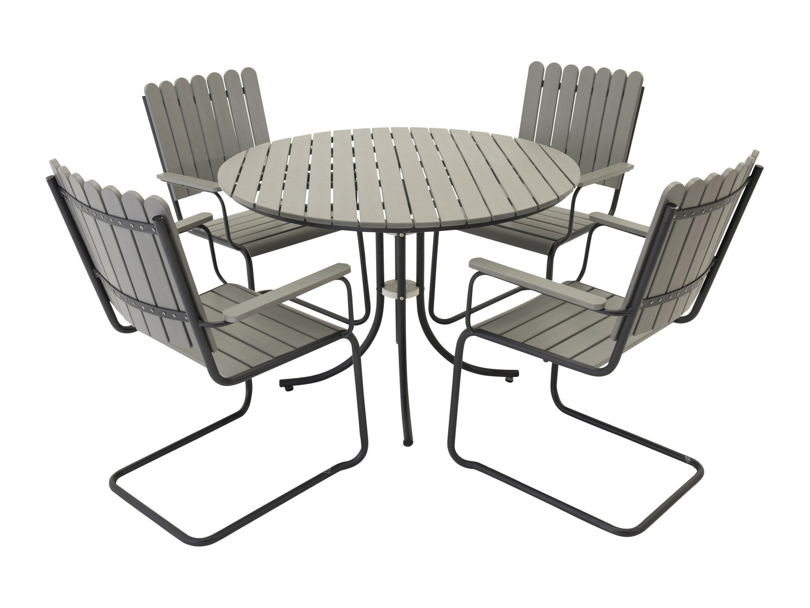 Asztal és szék garnitúra Dallas 2207 (Szürke + Fekete)