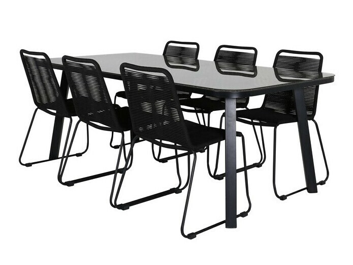 Asztal és szék garnitúra Dallas 2477 (Fekete)