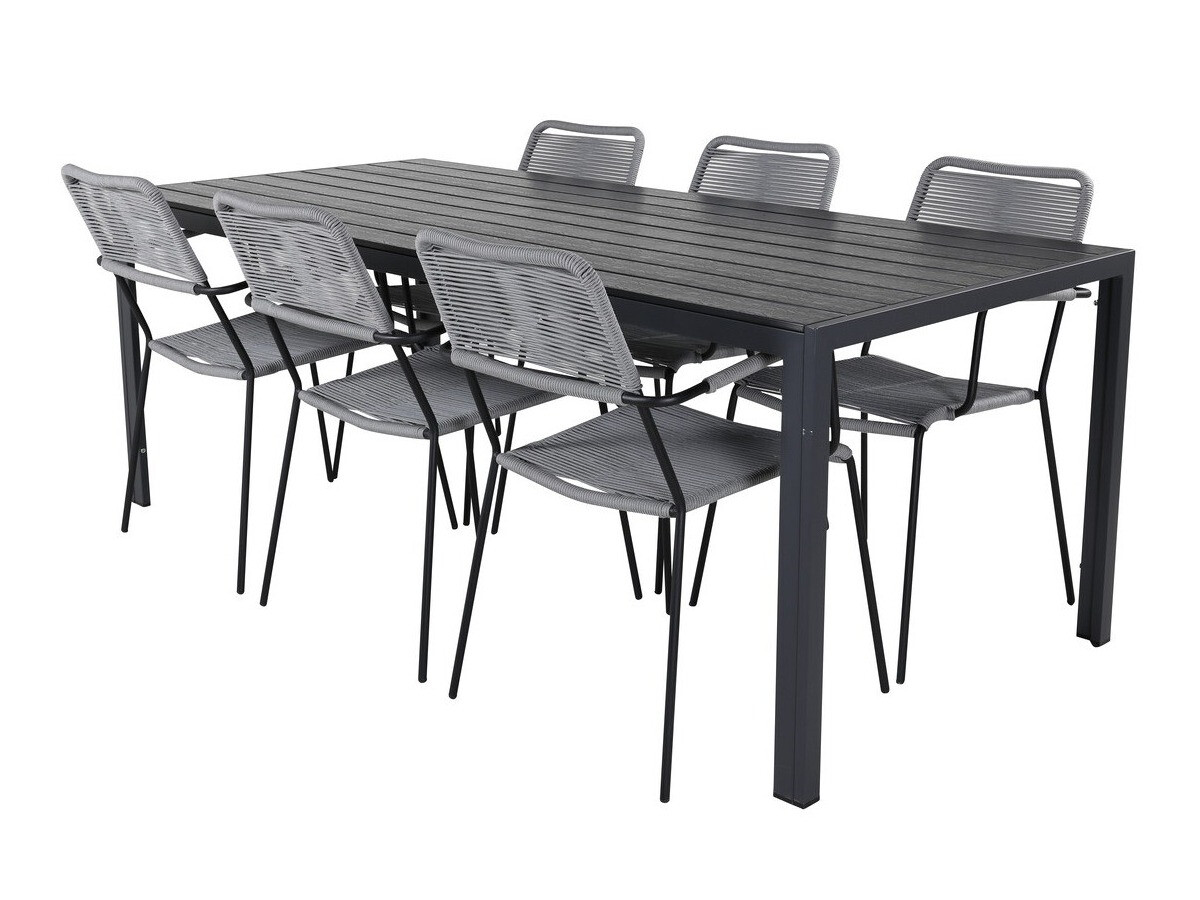 Asztal és szék garnitúra Dallas 2982 (Szürke + Fekete)