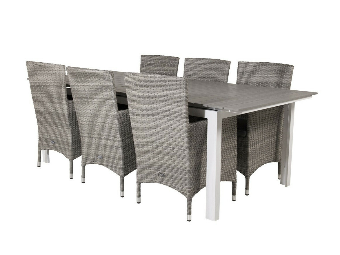 Asztal és szék garnitúra Dallas 3030 (Fehér + Szürke)