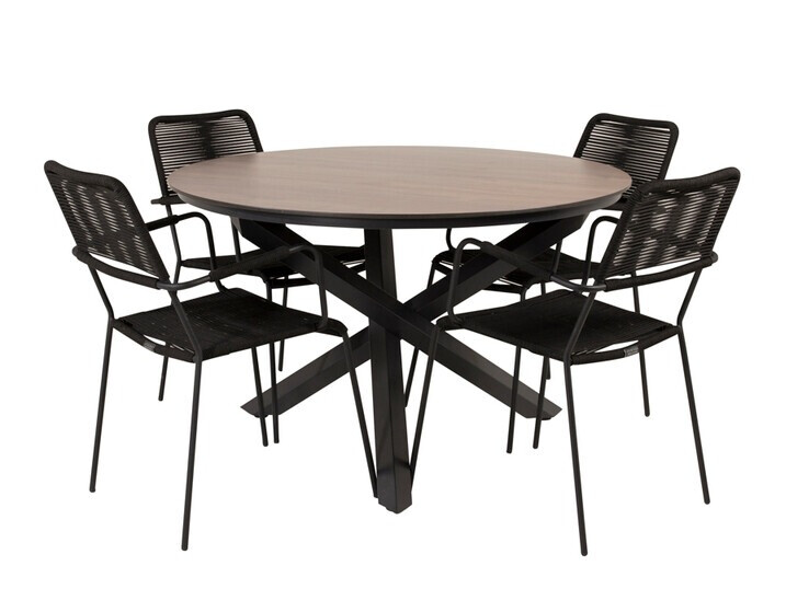 Asztal és szék garnitúra Dallas 3605 (Fekete)