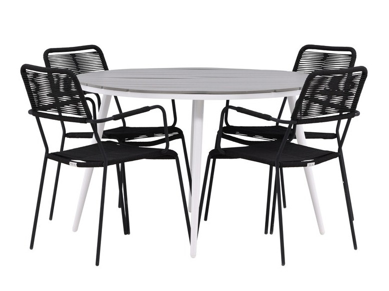 Asztal és szék garnitúra Dallas 3924 (Fehér + Szürke)