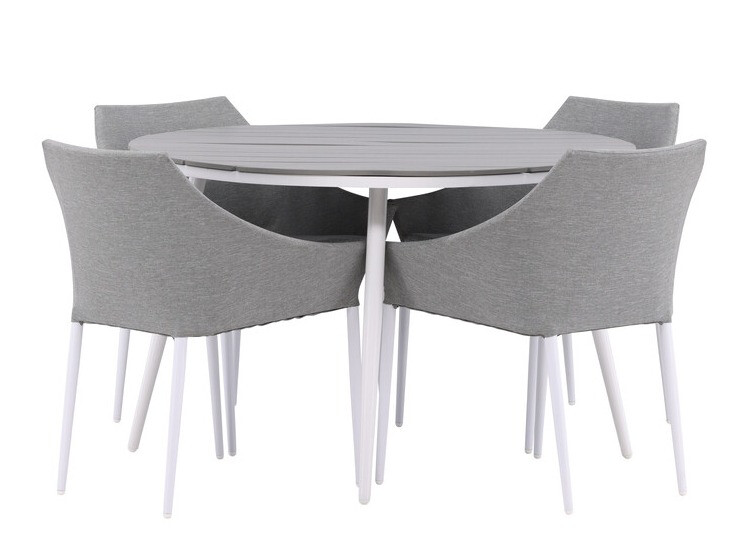 Asztal és szék garnitúra Dallas 4089 (Szürke + Fehér)