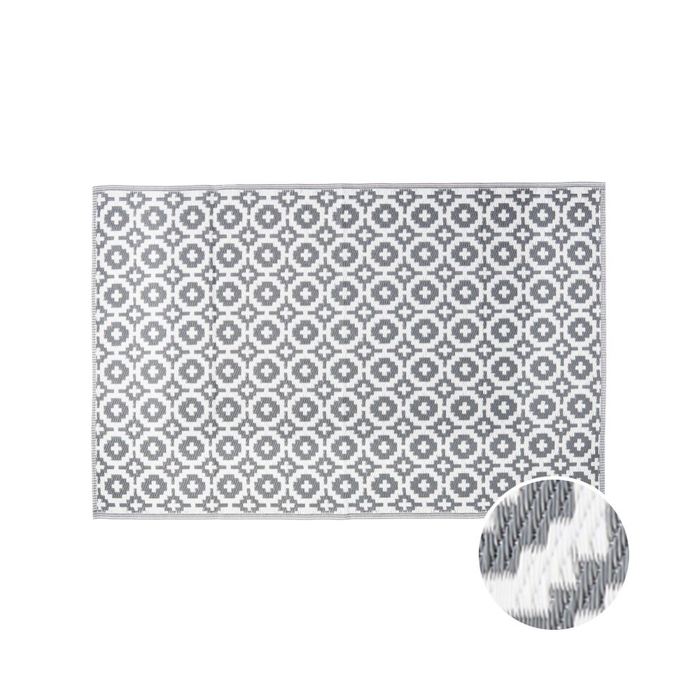 COLOUR CLASH kültéri szőnyeg szürke/fehér mozaikos 150x90cm