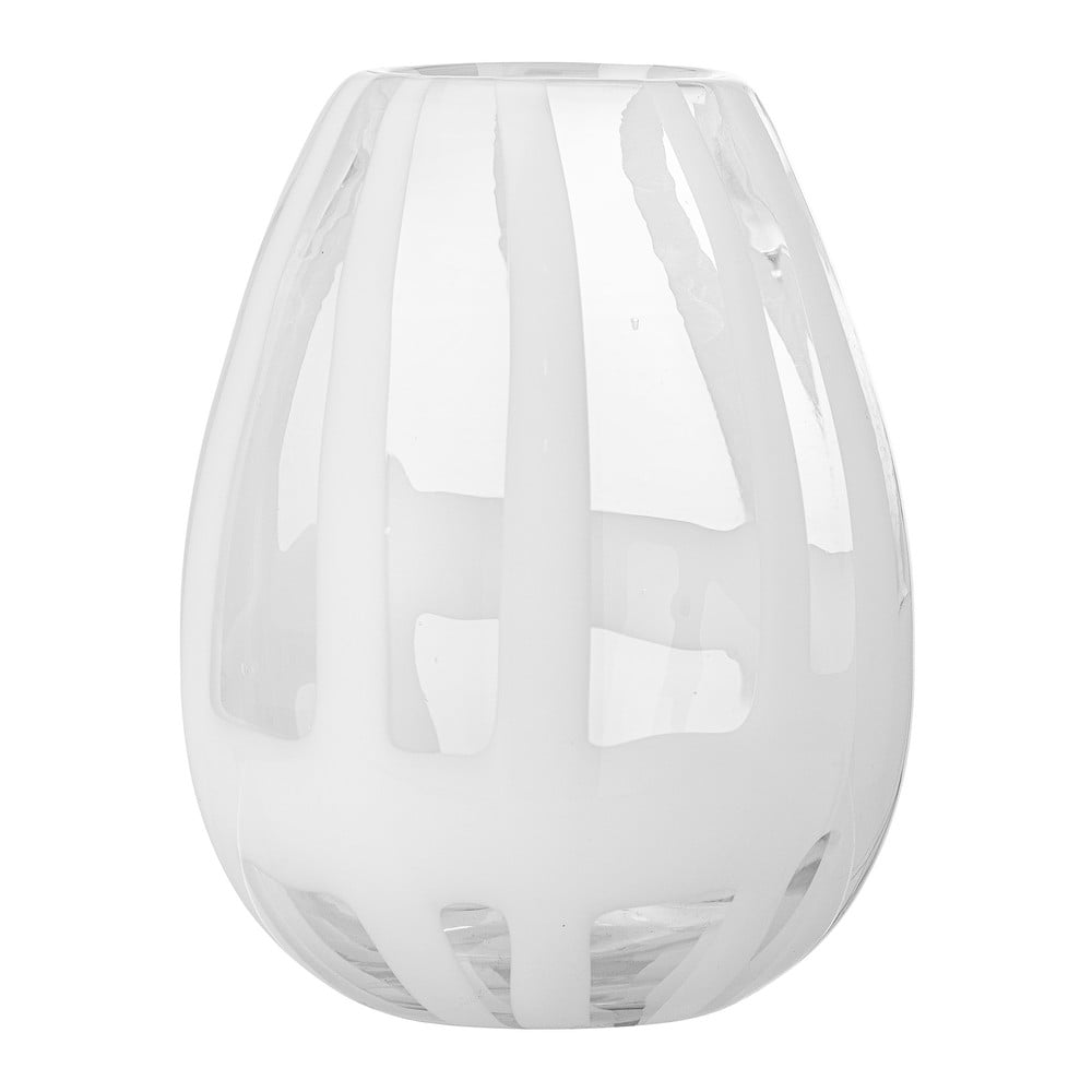 Fehér üveg kézzel készített váza (magasság 18 cm) Cosmin – Bloomingville