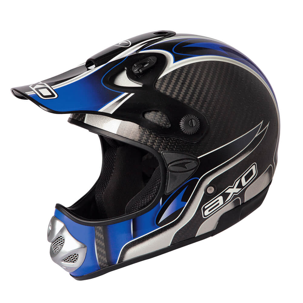 Motocross bukósisak AXO MM Carbon Evo  kék  XL(61-62)