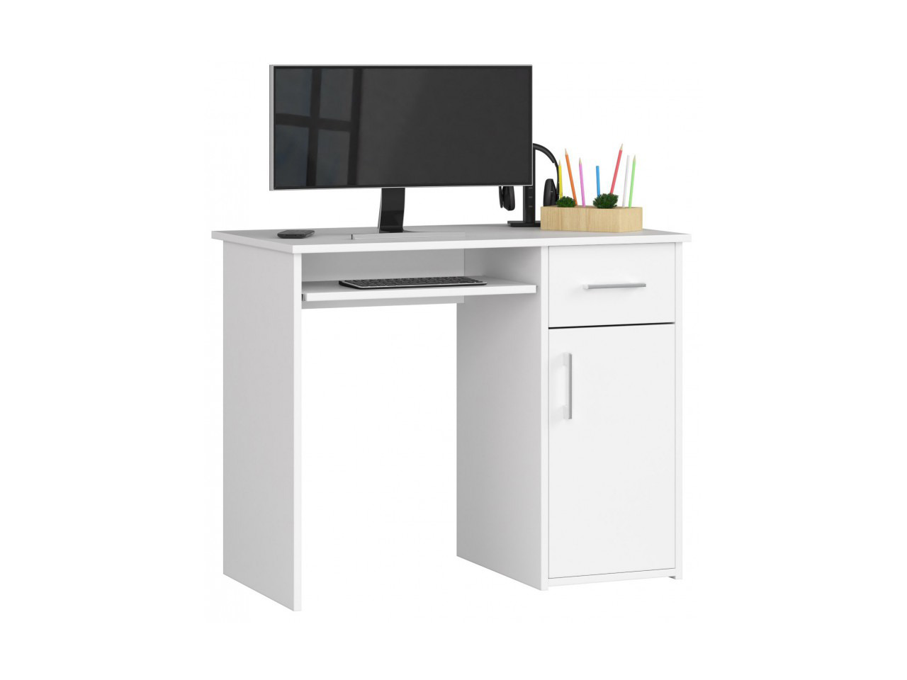 AKO-Pin White fiókos számítógépasztal