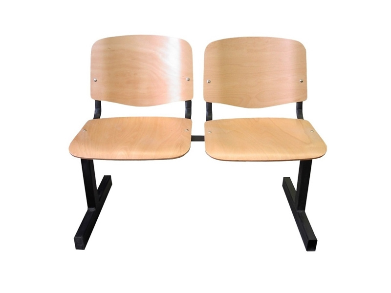 LIN-ISO Wood 2P, fa várótermi pad (2 üléses)