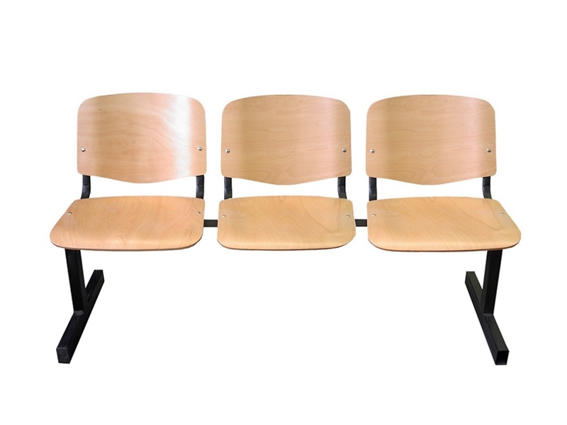LIN-ISO Wood 3P, fa várótermi pad (3 üléses)