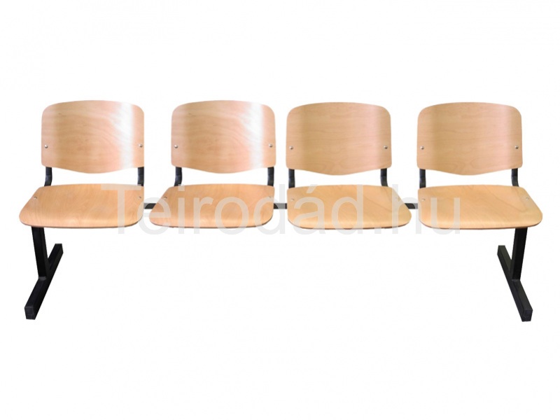LIN-ISO Wood 4P, fa várótermi pad (4 üléses)