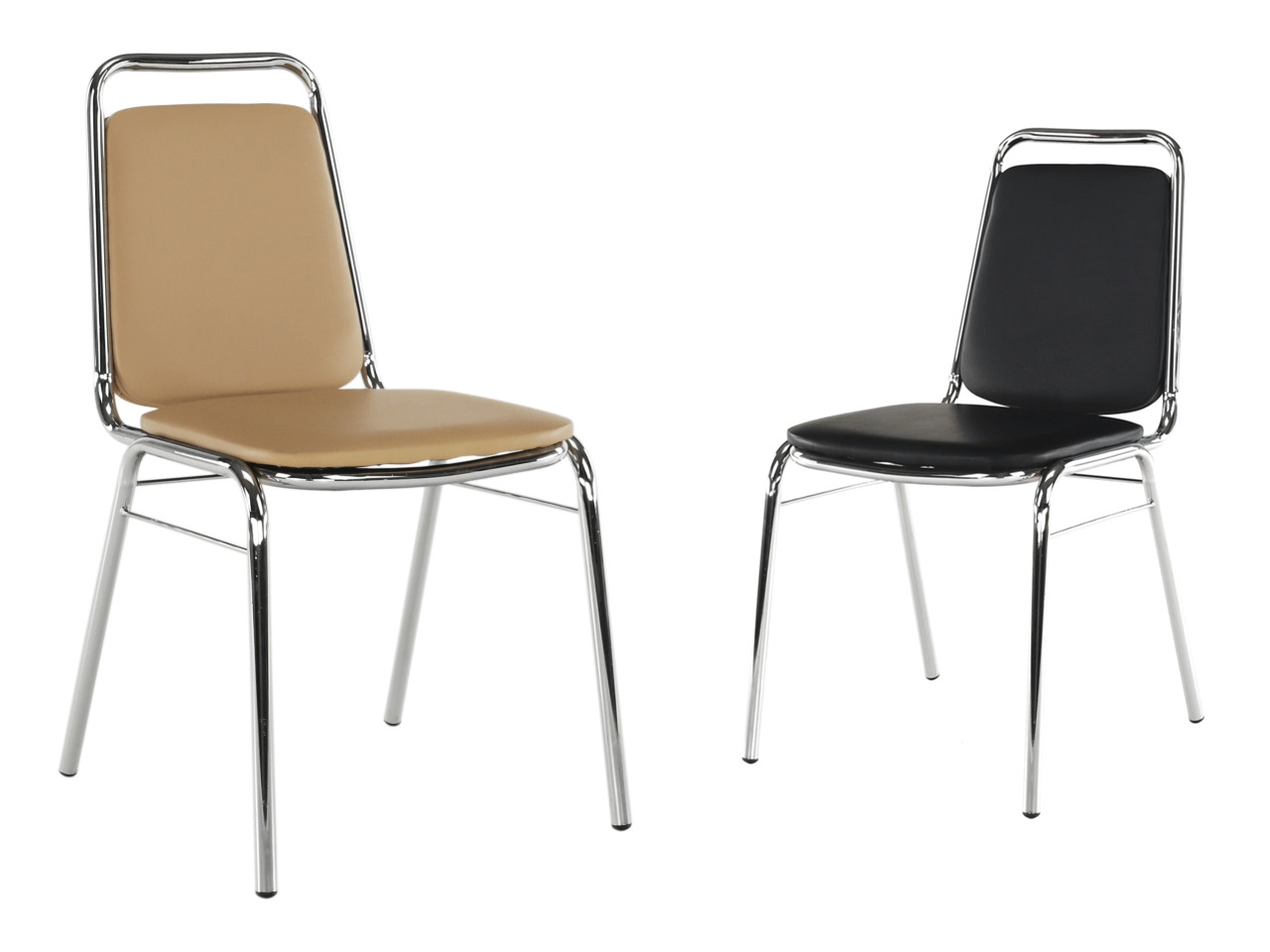 TEM-Zeki modern rakásolható fémvázas szék textilbőr kárpitozással