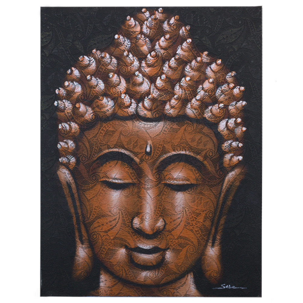 Buddha Festmény - Réz Brokát Hatás 60x80cm